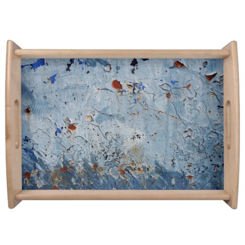 Old Iron Blue Stain Corrode Serving Tray