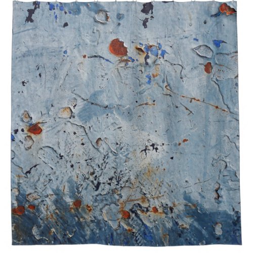 Old Iron Blue Stain Corrode Shower Curtain