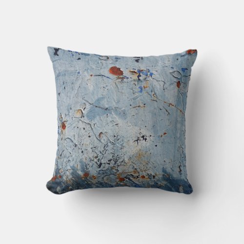 Old Iron Blue Stain Corrode Throw Pillow