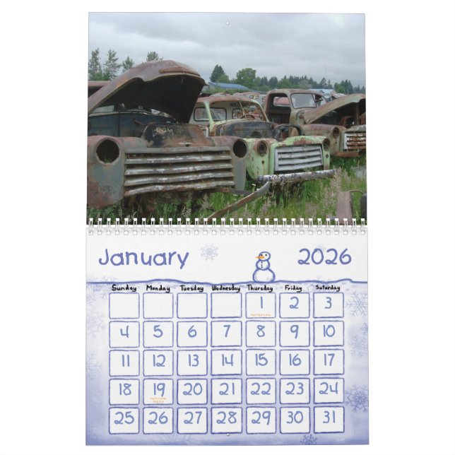 Old Iron Classic Cars Calendar (Jan 2026)