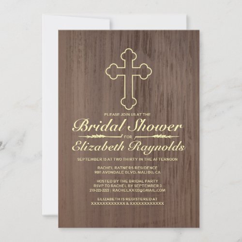 Old Iron Cross Bridal Shower Invitations
