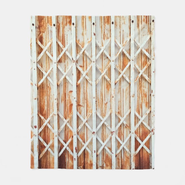 Old iron door panels are rusted. abstract,antique, fleece blanket (Front)
