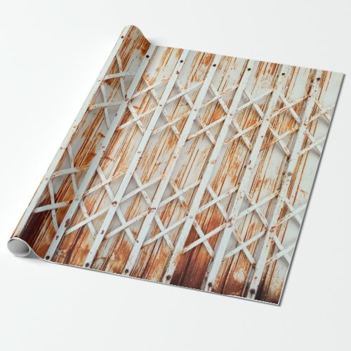 Old iron door panels are rusted abstractantique wrapping paper