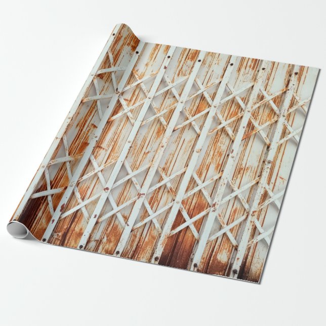 Old iron door panels are rusted. abstract,antique, wrapping paper (Unrolled)