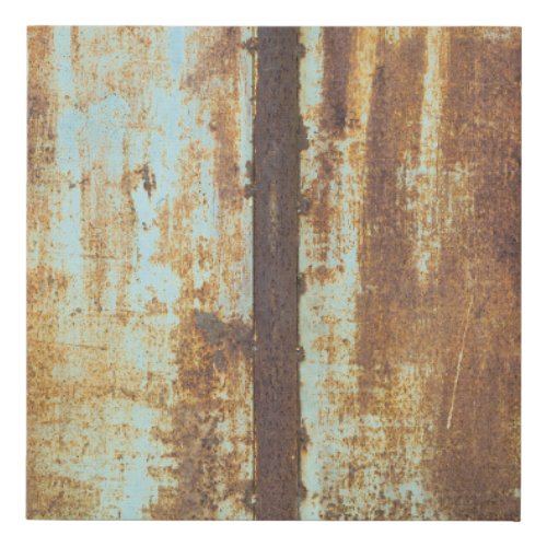 Old Iron Rust Metal Background Faux Canvas Print