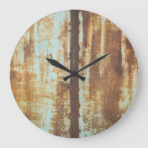 Old Iron Rust Metal Background Large Clock