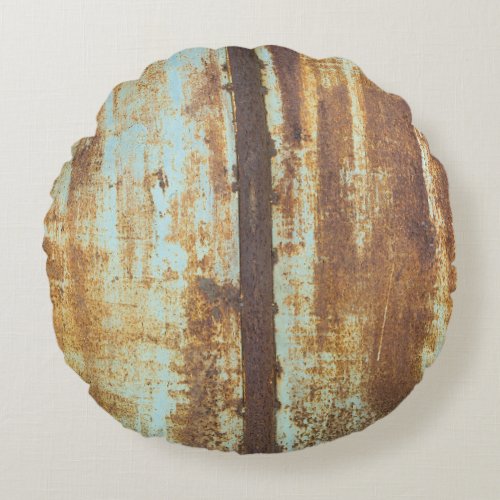 Old Iron Rust Metal Background Round Pillow