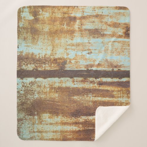 Old Iron Rust Metal Background Sherpa Blanket