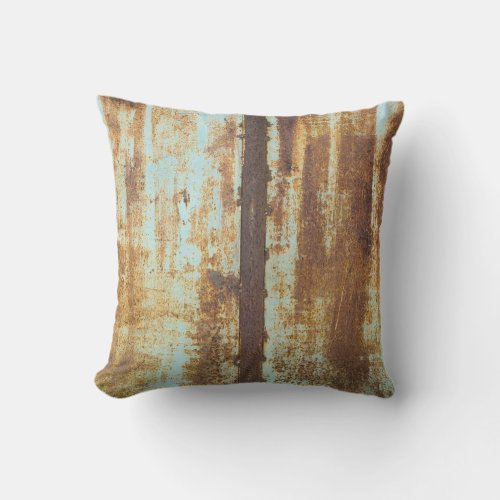 Old Iron Rust Metal Background Throw Pillow