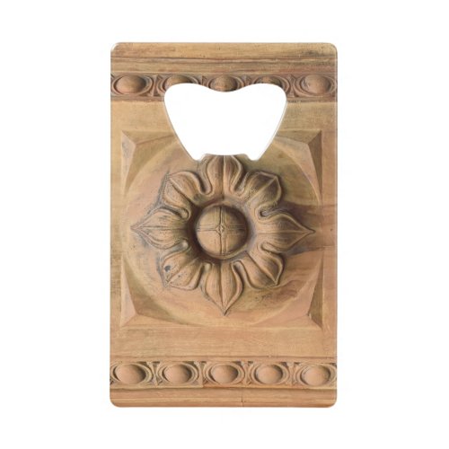 Old Italian terracotta floral plaque rosette tile Credit Card Bottle Opener