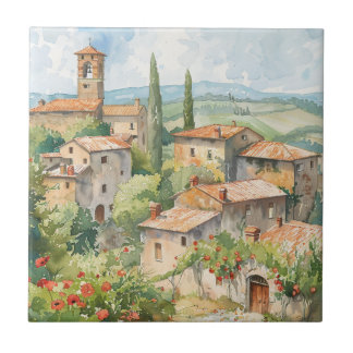 Old Italian Village  Ceramic Tile