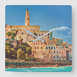 Old Jaffa Cityscape, Israel Square Wall Clock