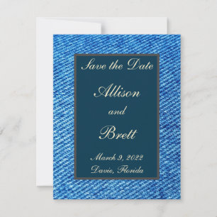 Old Jeans Save the Date Card