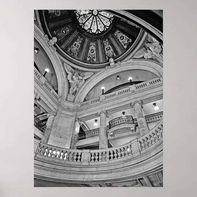 Old Jersey City:  Interior Hudson Count Courthouse Poster (Front)