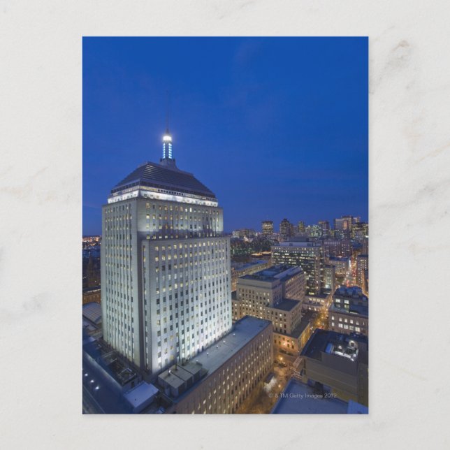 Old John Hancock Building with Boston in the Postcard (Front)