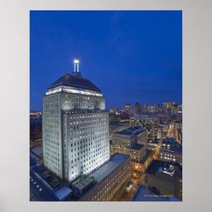 Old John Hancock Building with Boston in the Poster