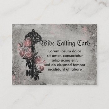 Old Key And Roses Calling Card by opheliasart at Zazzle
