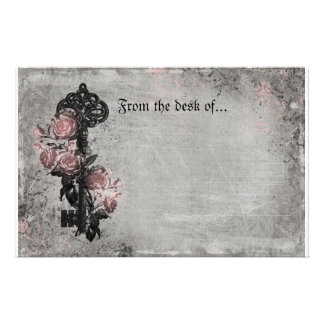 Old Key and Roses Stationery
