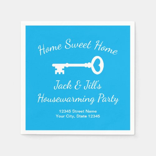 Old key housewarming party napkins for new home