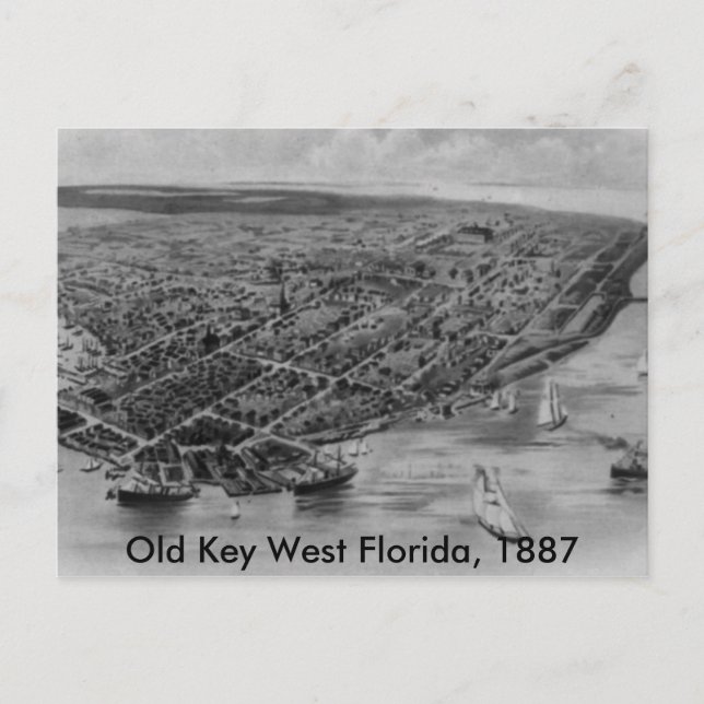 Old Key West Florida Post Card, 1887 Postcard (Front)