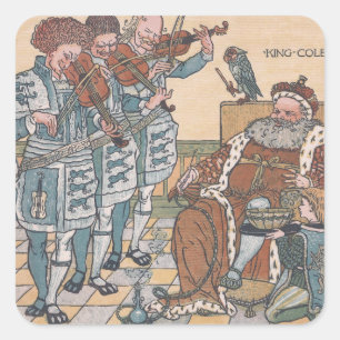 Old King Cole Nursery Rhyme Square Sticker
