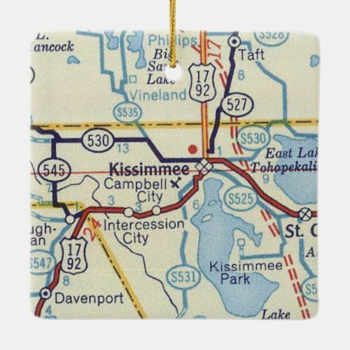 Old Kissimmee Map Ceramic Ornament