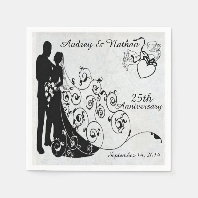 Old Lace Anniversary Personalized Napkins (Front)