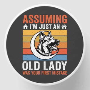 Old Lady Dog Warning Retro Mini Candle Favors