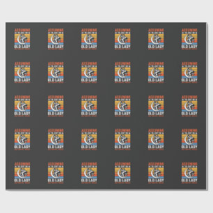 Old Lady Dog Warning Retro Wrapping Paper