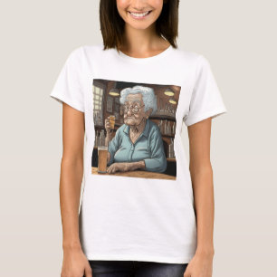 Old Lady Drinking a Tap Beer and Shot T-Shirt