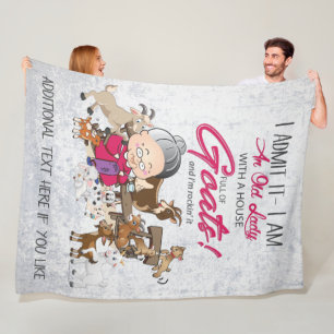 Old Lady House Full of Goats Fleece Blanket