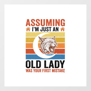 Old Lady Wildcat Vintage Funny Shirt Design_1 Floor Decals