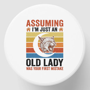 Old Lady Wildcat Vintage Funny Shirt Design_1 Mini Candle Favors