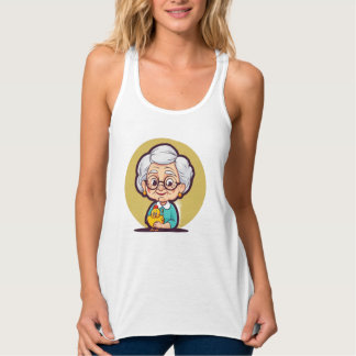 Old lady with a Chicken Tank Top