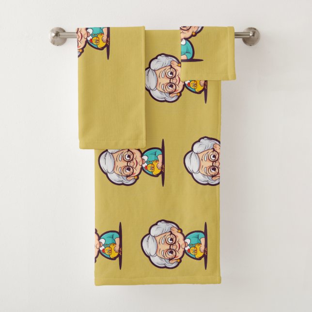 Old Lady with Chicken bath towels (Insitu)