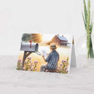 Old Lady With DNA Test Results for Birthday Card