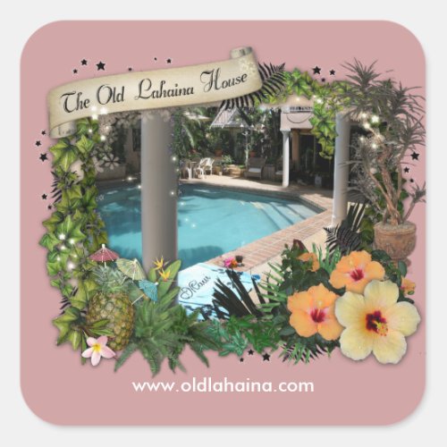 Old Lahaina House Square Sticker