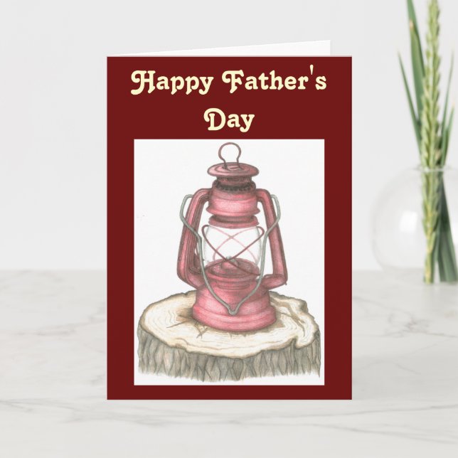 Old Lantern Father's Day Card (Front)