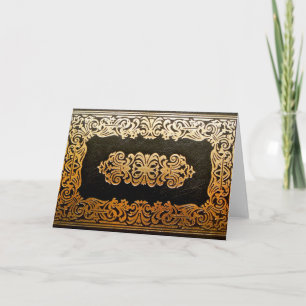 Old Leather Book Cover Card