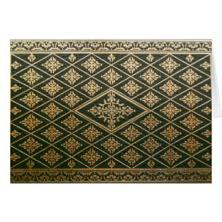 Old Leather Book Cover Green and Gold Cards
