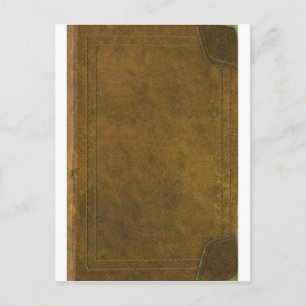 old leather book cover postcard