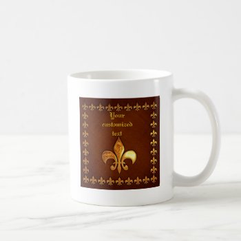 Old Leather Cover With Golden Fleur-de-lys - Coffee Mug by BonniePhantasm at Zazzle