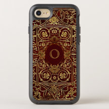 Old Leather Gilded Book Cover Monogram