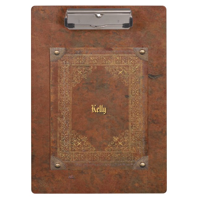 Old Leather Look (customizable) Clipboard (Front)