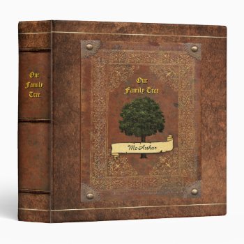 Old Leather Look Family Tree Genealogy Binder by aura2000 at Zazzle