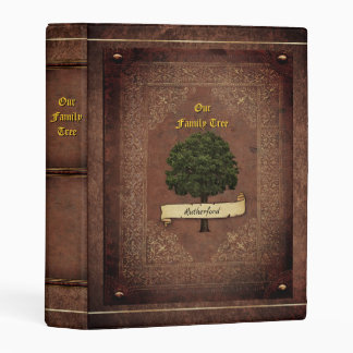Old Leather Look Family Tree Mini Binder
