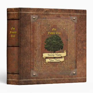 Old Leather Look Family Tree w. Individual Name Binder