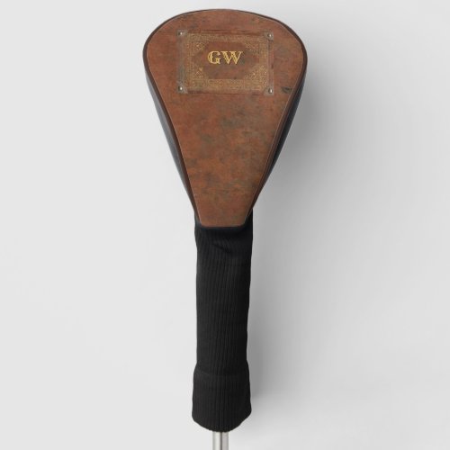 Old Leather Look with your Monogram Golf Head Cover