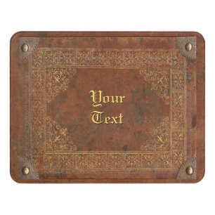 Old Leather Look with your Name Door Sign
