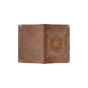 Old Leather Look with your Name Passport Holder
